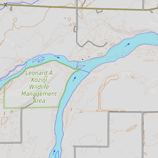OpenTopoMap map of North Loup River, NE