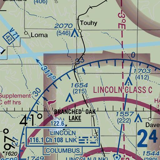 FAA VFR chart of North Oak Creek, NE