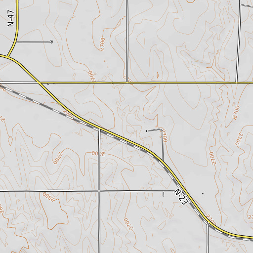 OpenTopoMap map of North Plum Creek, NE