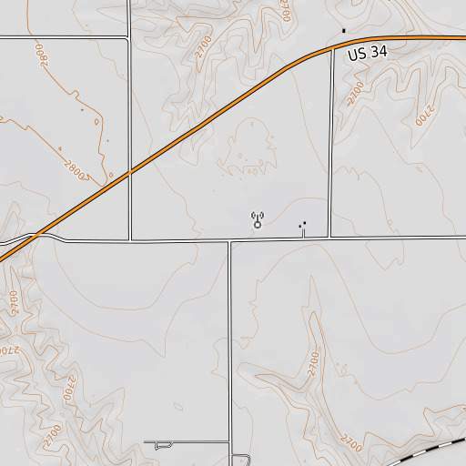 OpenTopoMap map of North Riverside School, NE
