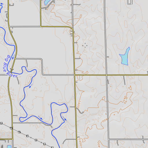 OpenTopoMap map of North School, NE