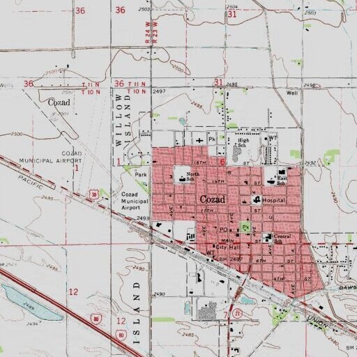 USGS 24K topo map of North School, NE
