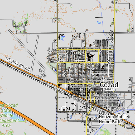 OpenTopoMap map of North School, NE