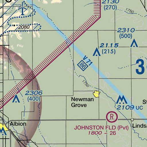 FAA VFR chart of North Shell Creek, NE