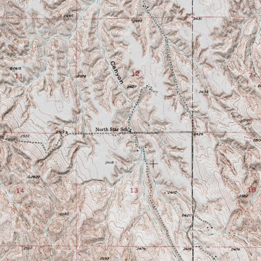 USGS 24K topo map of North Star School (historical), NE