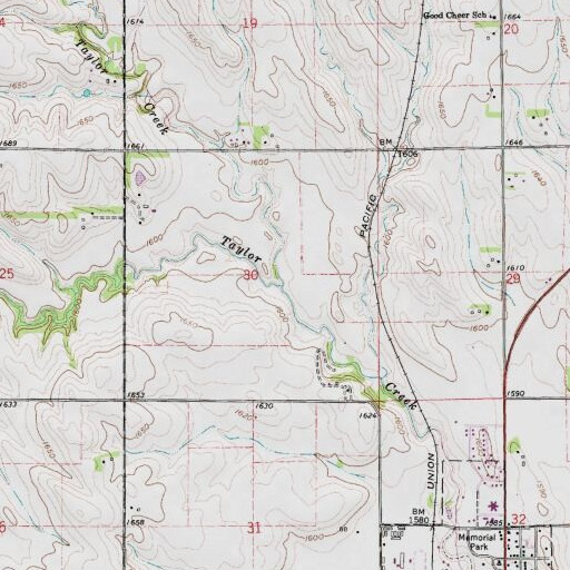 USGS 24K topo map of North Taylor Creek, NE