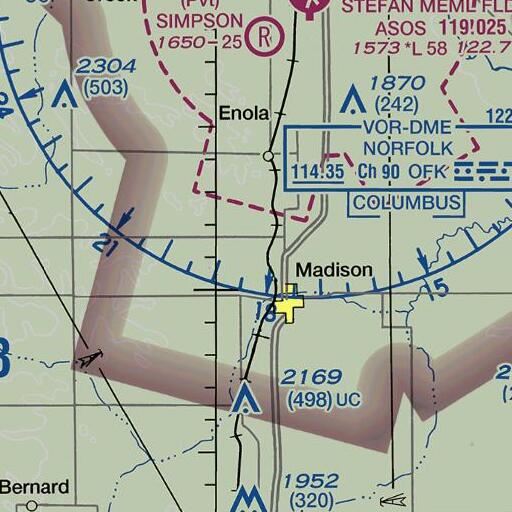 FAA VFR chart of North Taylor Creek, NE