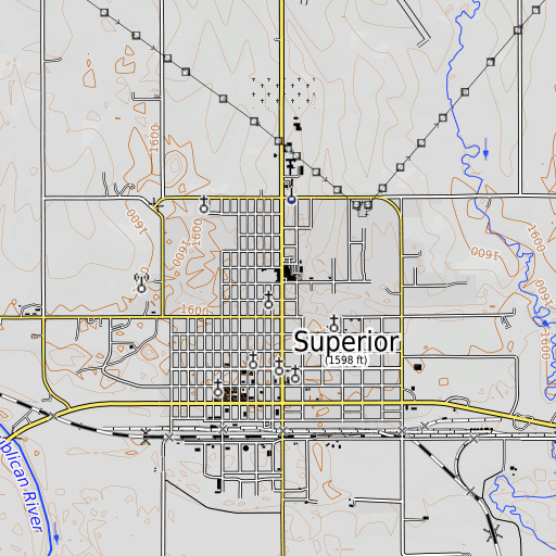 OpenTopoMap map of North Ward Elementary School, NE