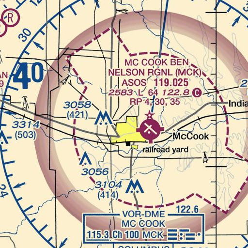 FAA VFR chart of North Ward Elementary School, NE