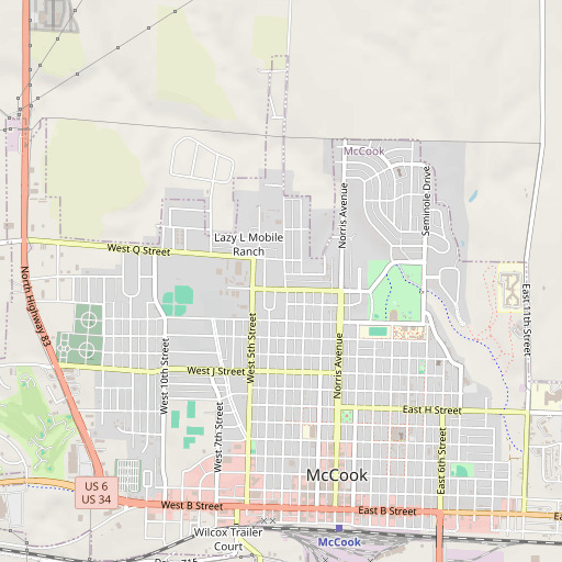 OpenStreetMap map of North Ward Elementary School, NE