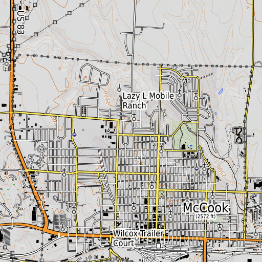 OpenTopoMap map of North Ward Elementary School, NE