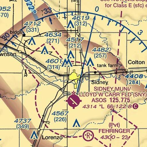 FAA VFR chart of North Ward School, NE