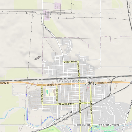 OpenStreetMap map of North Ward School, NE