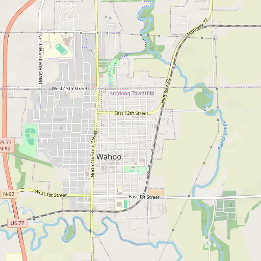 OpenStreetMap map of North Ward School, NE
