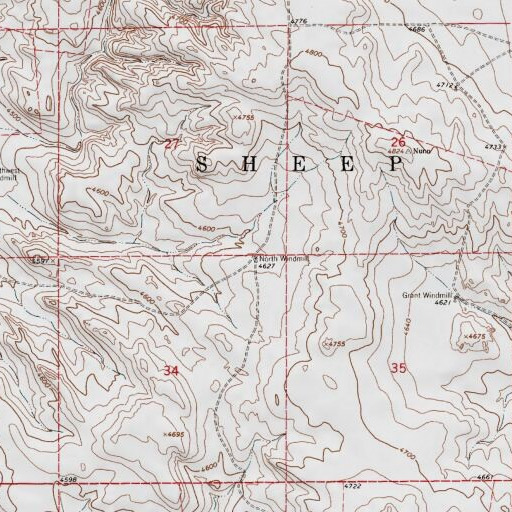USGS 24K topo map of North Windmill, NE