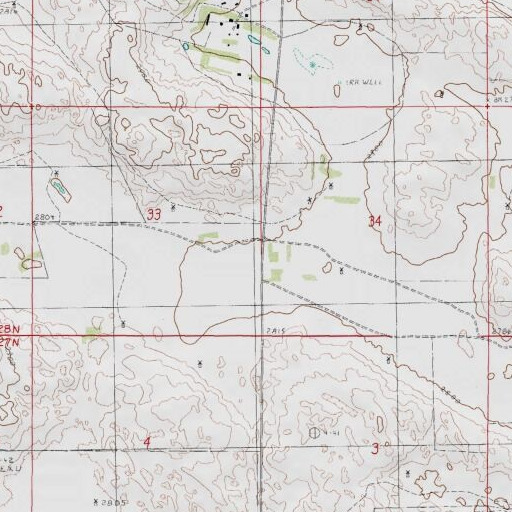 USGS 24K topo map of North Wrage School, NE