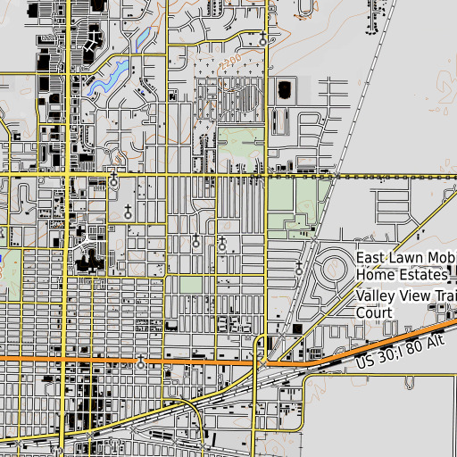 OpenTopoMap map of Northeast School, NE