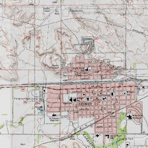 USGS 24K topo map of Northside Park, NE
