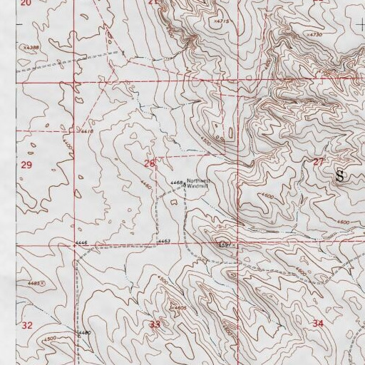 USGS 24K topo map of Northwest Windmill, NE