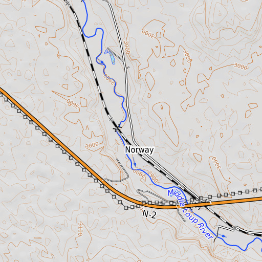 OpenTopoMap map of Norway School, NE