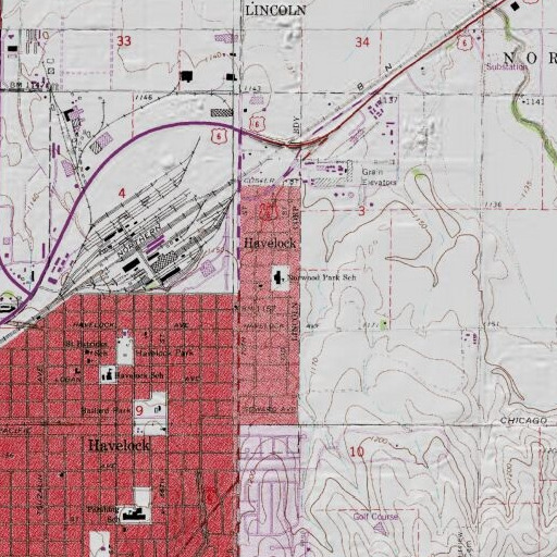 USGS 24K topo map of Norwood Park Elementary School, NE