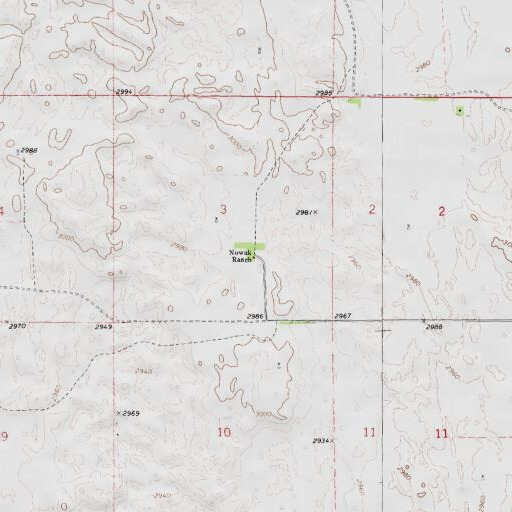 USGS 24K topo map of Nowak Ranch, NE