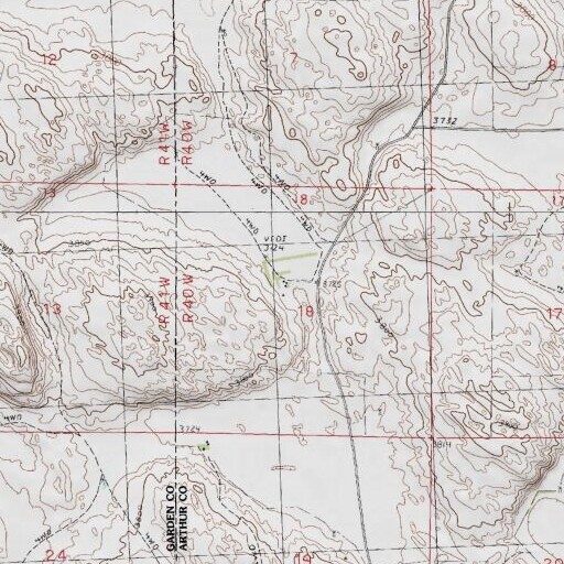 USGS 24K topo map of O Lane Ranch, NE