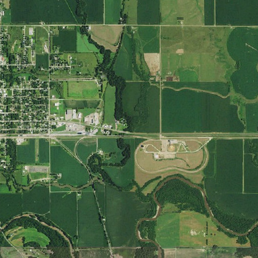 Aerial imagery of Oak Creek, NE