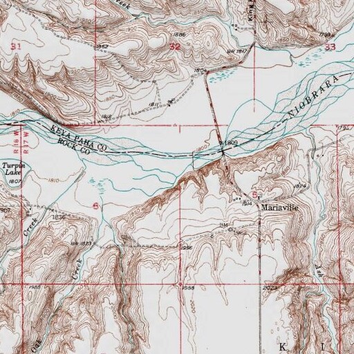 USGS 24K topo map of Oak Creek, NE