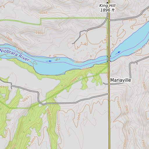 OpenTopoMap map of Oak Creek, NE