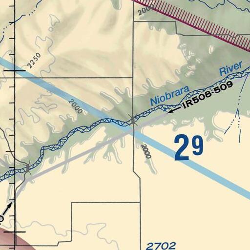 FAA VFR chart of Oak Creek, NE