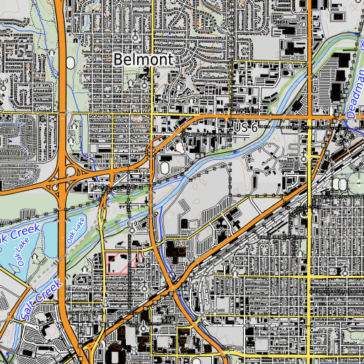 OpenTopoMap map of Oak Creek, NE
