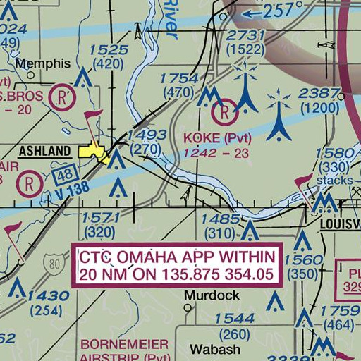 FAA VFR chart of Pawnee Creek, NE