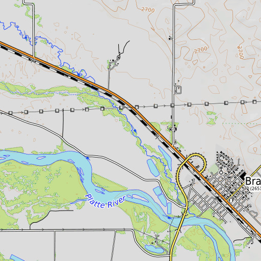 OpenTopoMap map of Pawnee Slough, NE