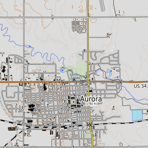 OpenTopoMap map of Streeter Park, NE