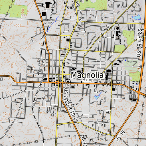 OpenTopoMap map of Central Elementary School, AR