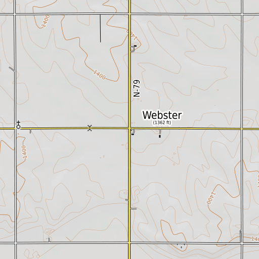 OpenTopoMap map of Webster, NE