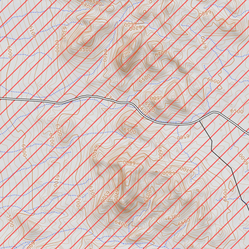 OpenTopoMap map of Cathedral Ridge, NV
