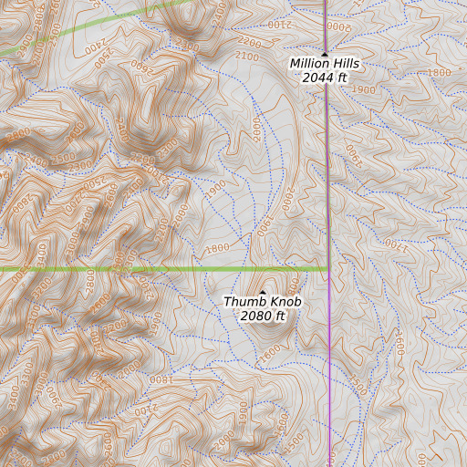 OpenTopoMap map of Connoly Wash, NV