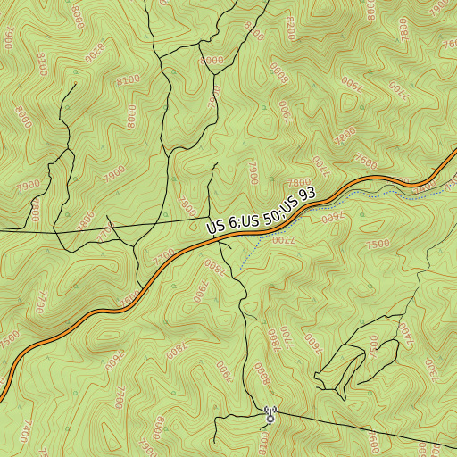 OpenTopoMap map of Connors Pass, NV