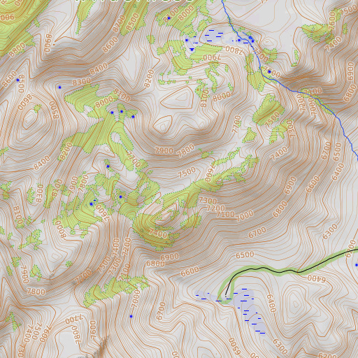 OpenTopoMap map of Corral Meadow, NV