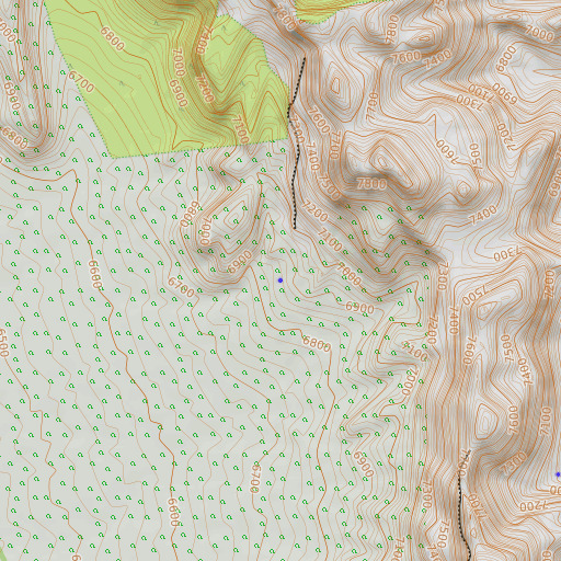 OpenTopoMap map of Fortification Spring, NV