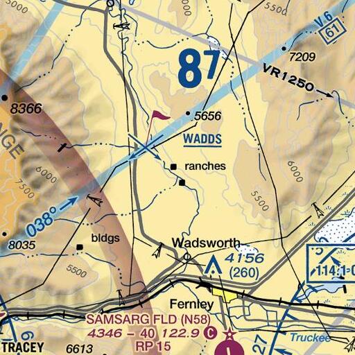 FAA VFR chart of Gardella Canyon, NV