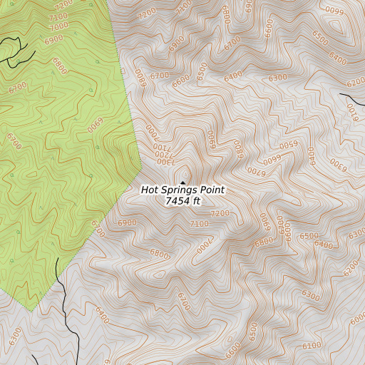 OpenTopoMap map of Hot Springs Point, NV
