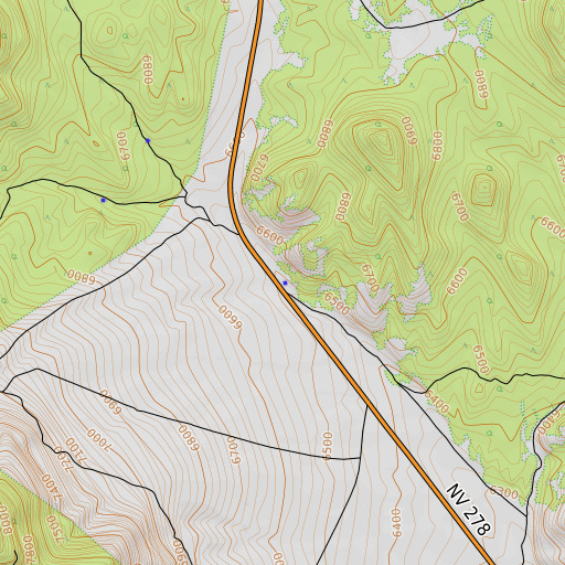 OpenTopoMap map of McBrides Spring, NV