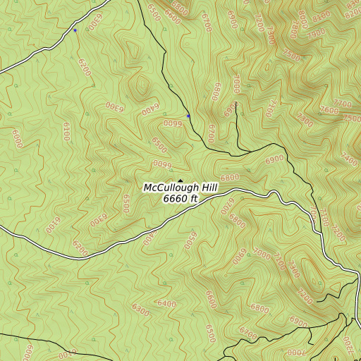 OpenTopoMap map of McCullough Hill, NV
