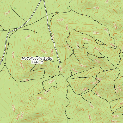 OpenTopoMap map of McCulloughs Spring, NV
