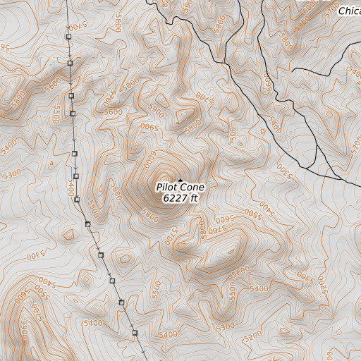 OpenTopoMap map of Pilot Cone, NV