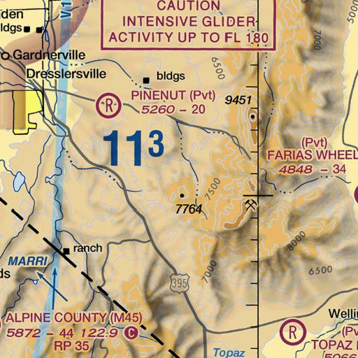 FAA VFR chart of Ruby Hill Mine, NV