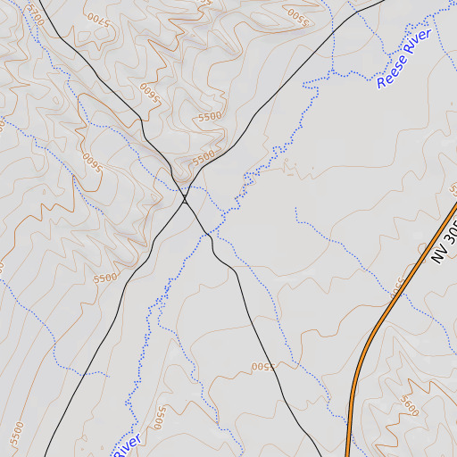 OpenTopoMap map of Silver Creek, NV